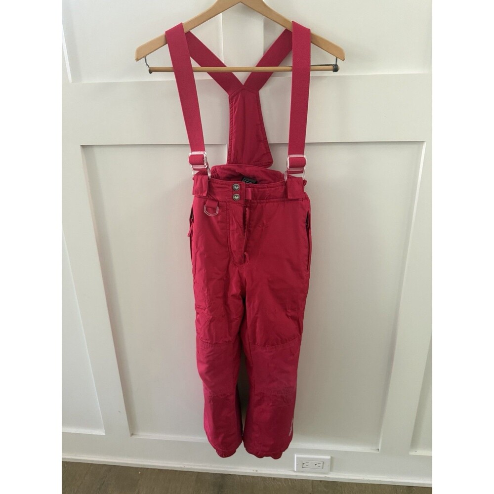 Girls Weatherproof 32 Degrees Pink Snow Bib Pants Suspenders Lined Size 7-8